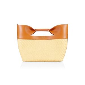 Alexander McQueen The Bow Bag Small in Raffia  Natural /Tan $1290 NWT